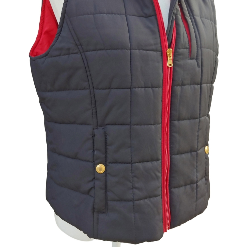 Lauren Ralph Lauren Red and Black Quilted Puffer Vest Women's Petite Large - Picture 7 of 15